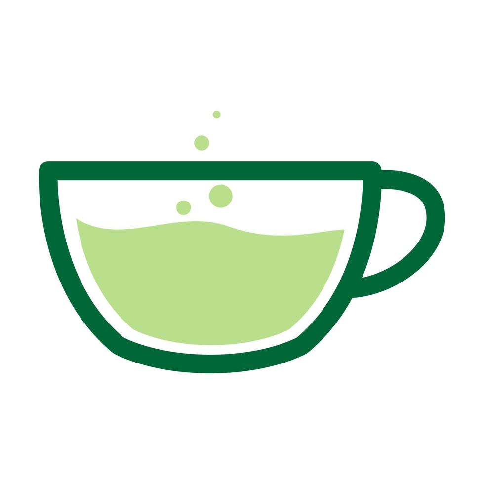 taza de té abstracto matcha símbolo del logotipo icono vectorial ilustración diseño gráfico vector