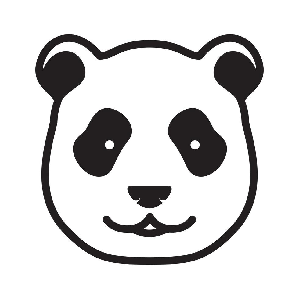 head cute smile panda cartoon logo vector symbol icon design illustration