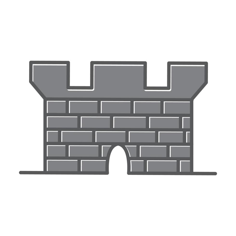 ilustración de icono de vector de logotipo de piedra de castillo vintage