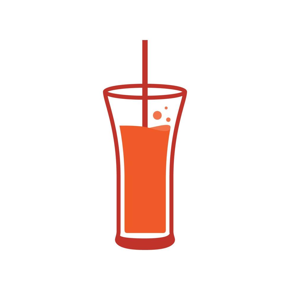 vidrio delgado con jugo de zanahoria logotipo símbolo vector icono diseño gráfico ilustración