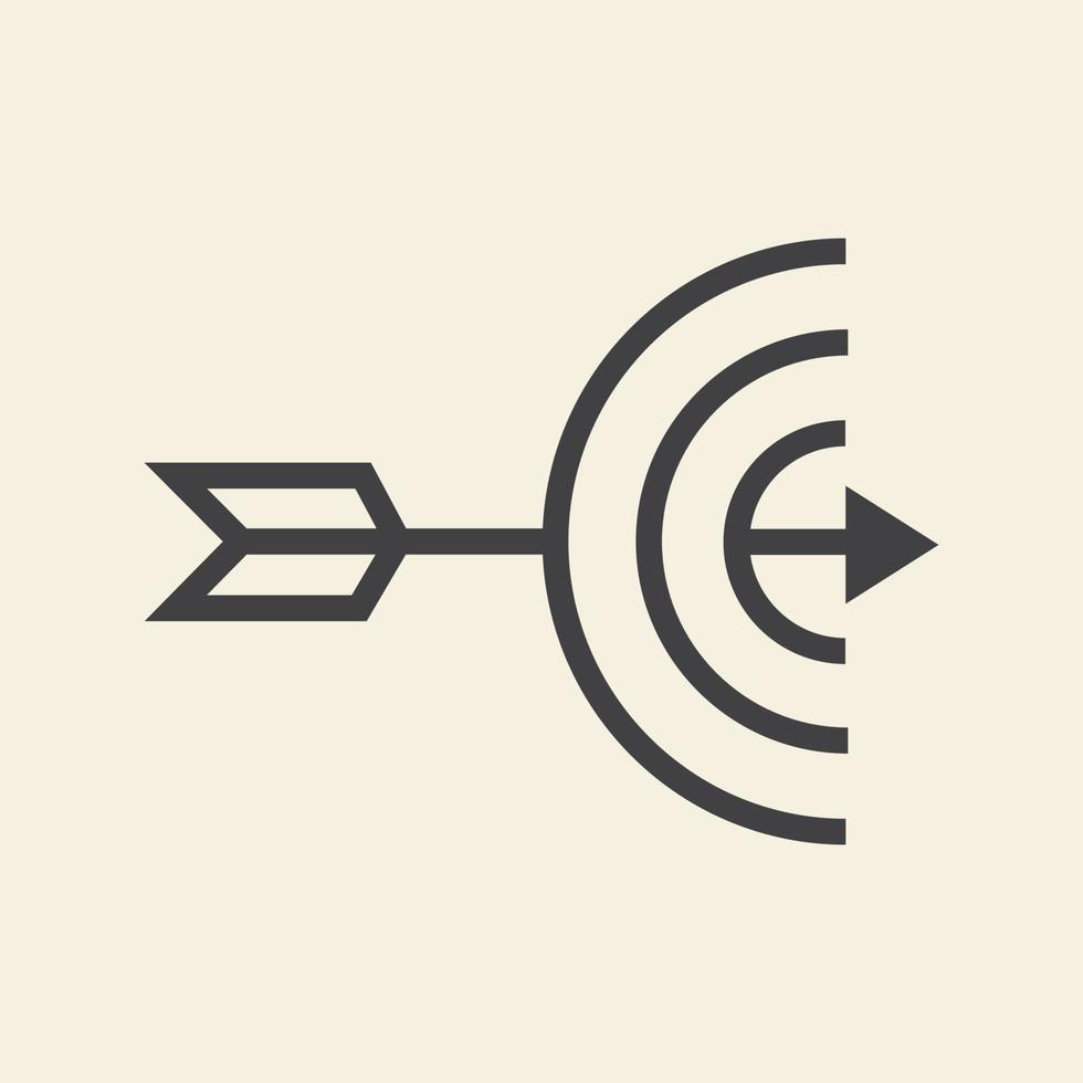 arrows lines with focus target logo vector icon symbol graphic design illustration