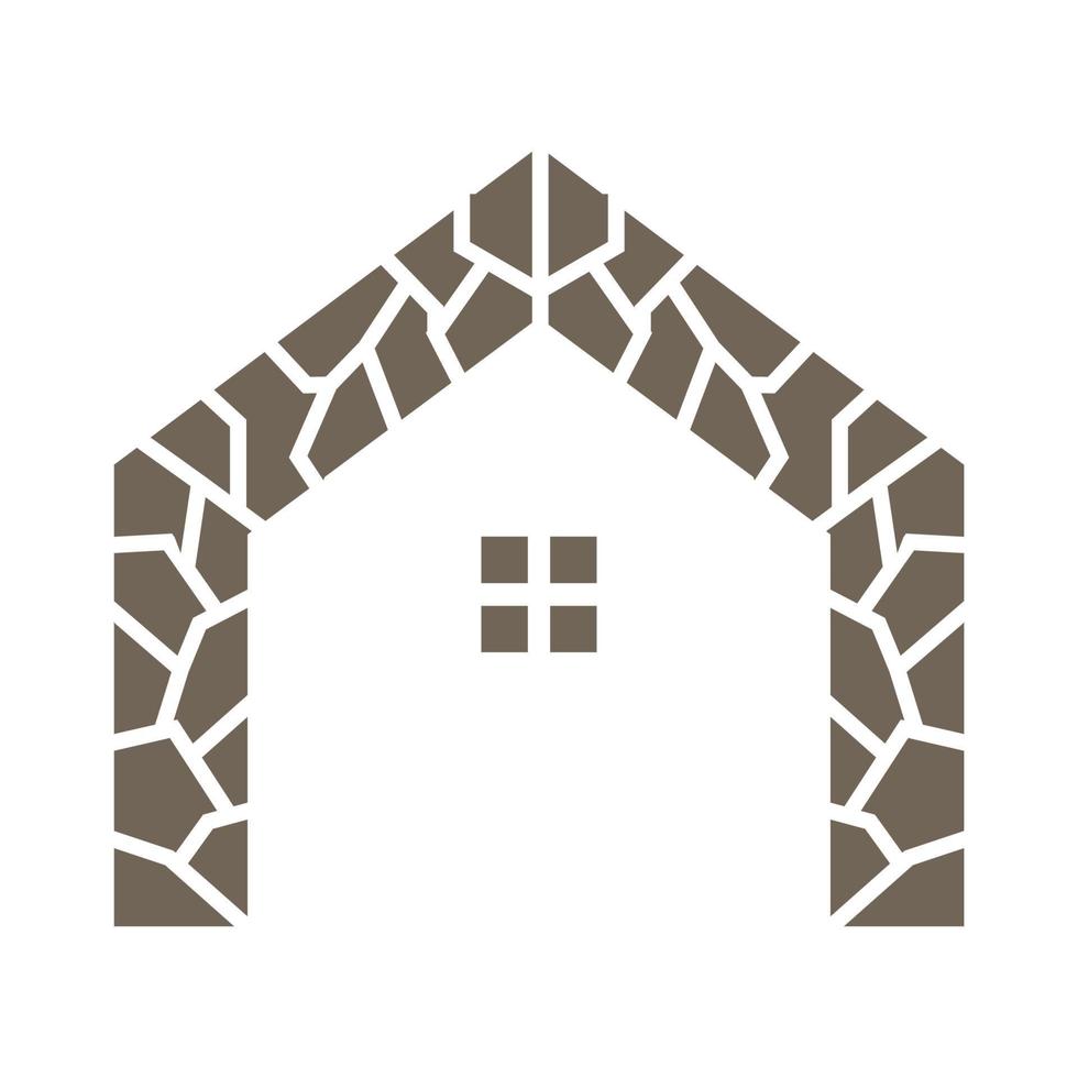 stone brick home vintage logo vector symbol icon design illustration