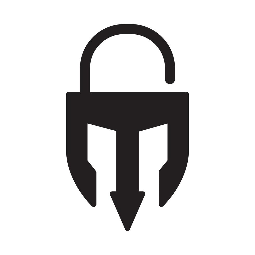 padlock with warrior logo vector symbol icon design illustration