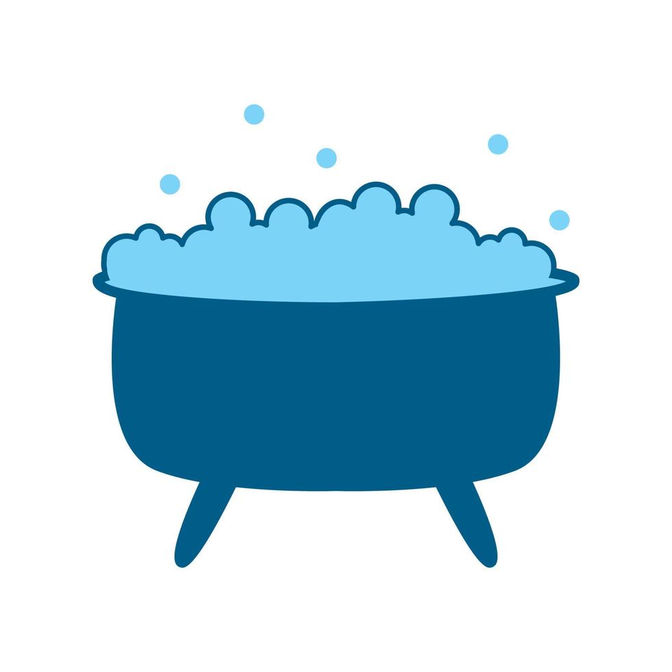 baño tradicional con diseño de ilustración de icono de vector de logotipo de espuma
