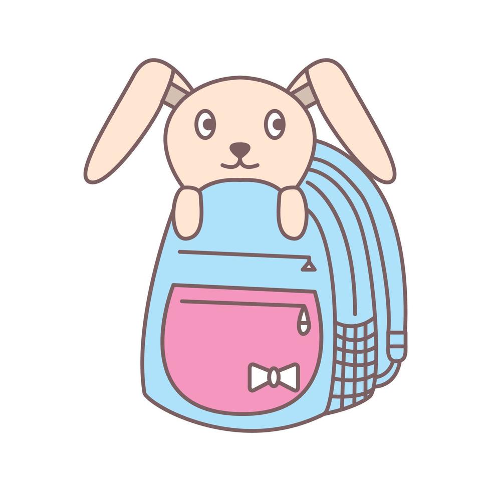 rabbit or bunny with bag logo vector illustration