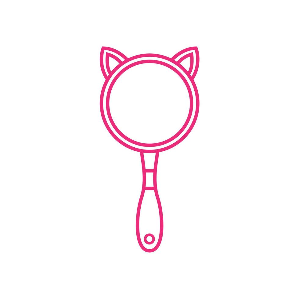 ear cat with mirror logo symbol vector icon graphic design illustration