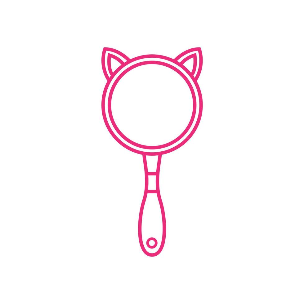 ear cat with mirror logo symbol vector icon graphic design illustration