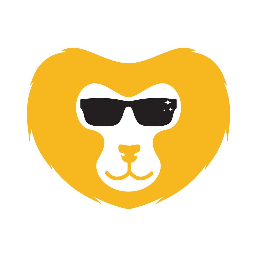 cool face lion with sunglasses logo design vector graphic symbol icon sign illustration creative idea