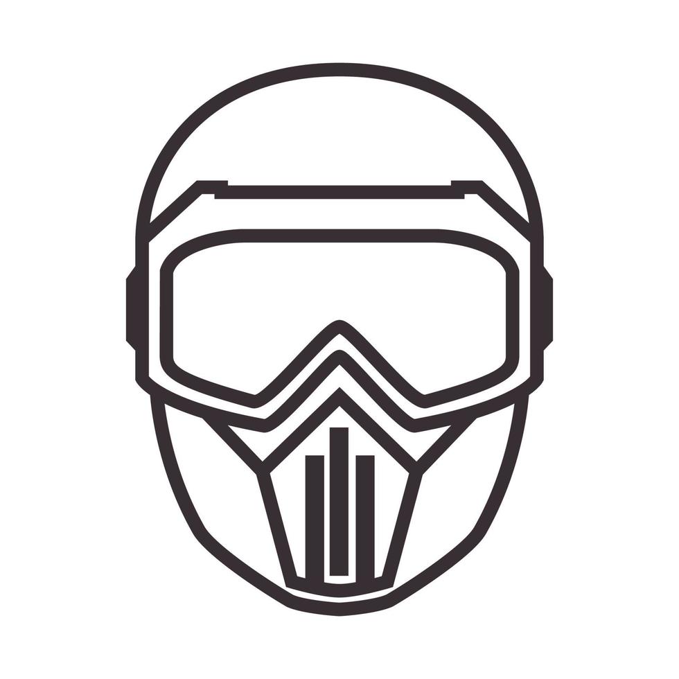 casco antiguo motocicleta líneas logotipo símbolo vector icono ilustración diseño gráfico