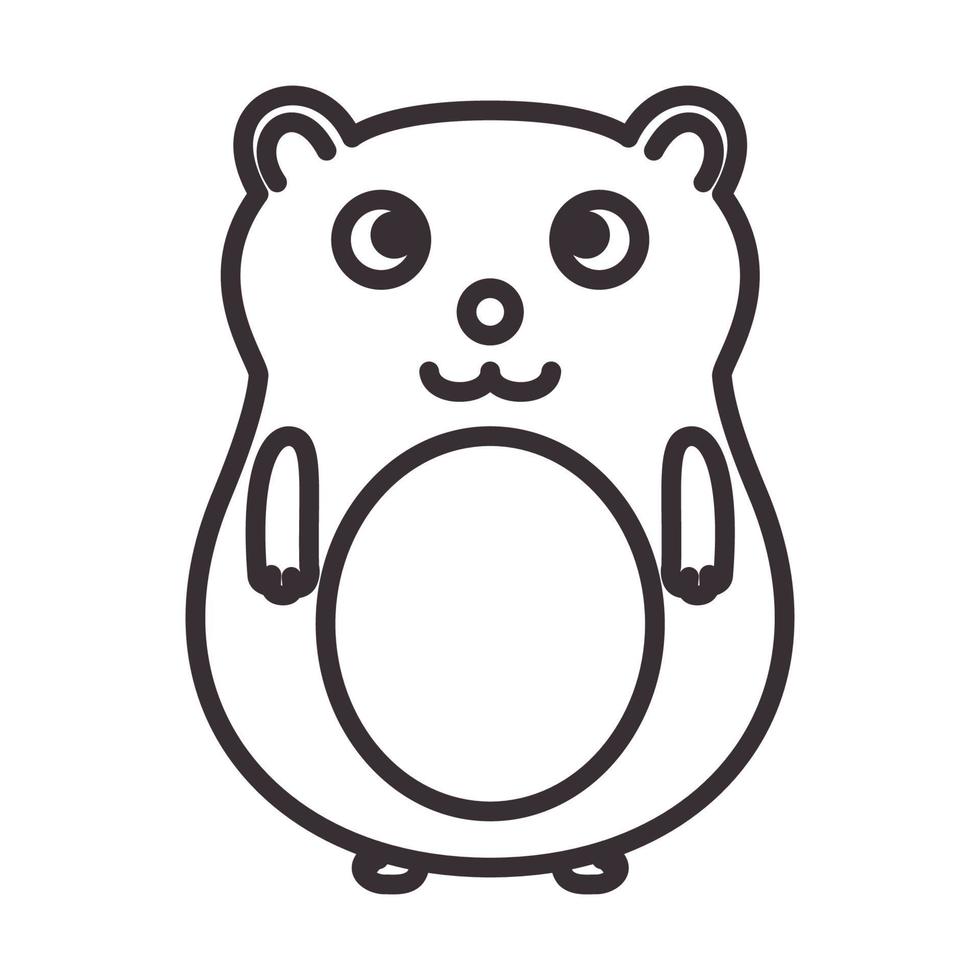 animal cartoon cute lines hamster  logo vector symbol icon design illustration