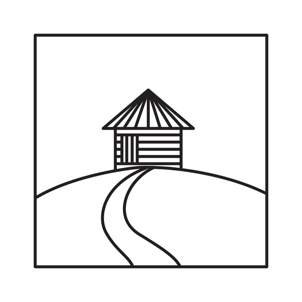 hogar simple pueblo agricultura líneas logo vector símbolo icono diseño gráfico ilustración
