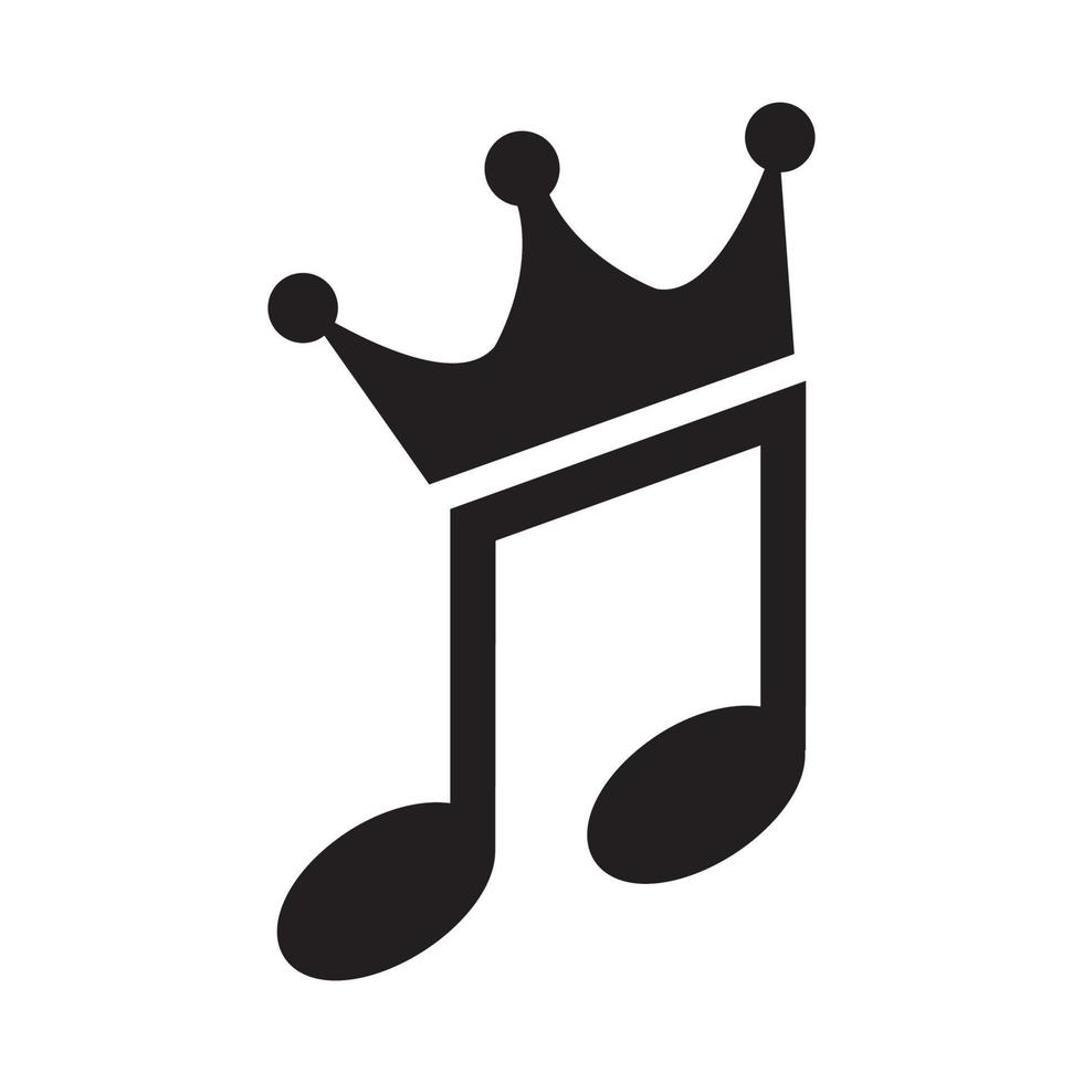 musical note with crown logo vector symbol icon design illustration