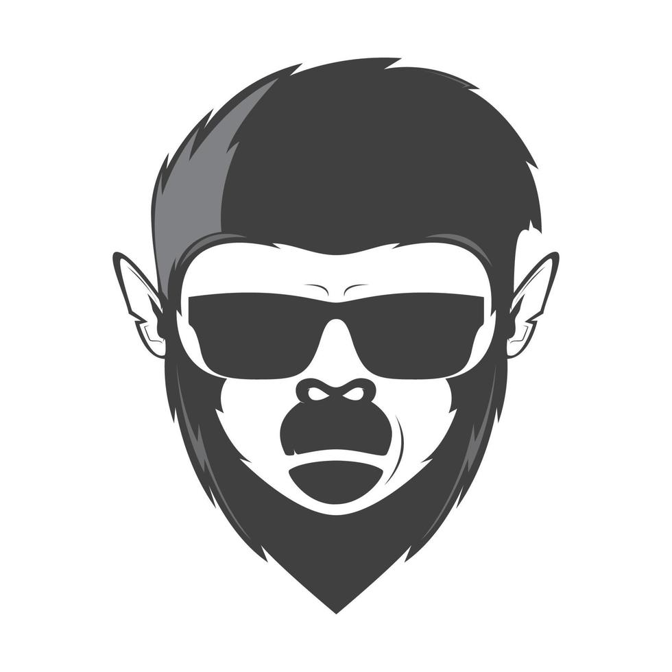 face cool monkey with sunglasses logo design vector graphic symbol icon sign illustration creative idea