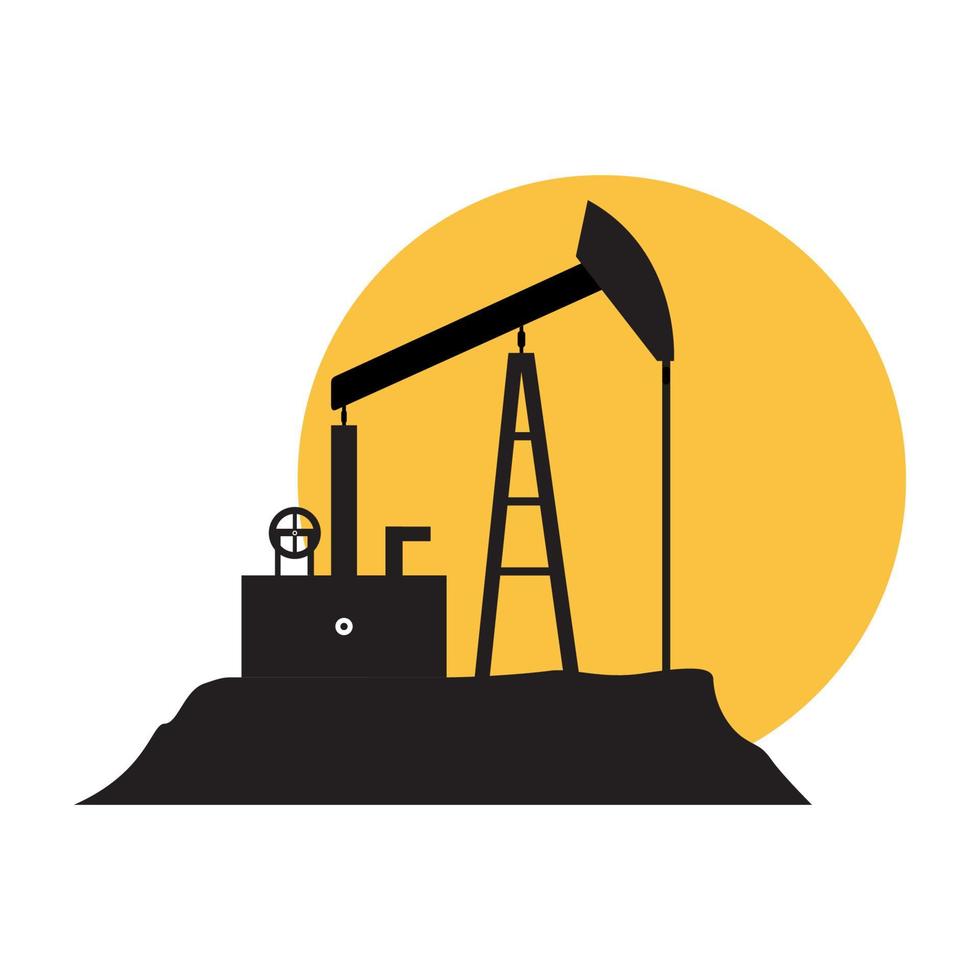 ilustración de diseño gráfico vectorial de icono de símbolo de logotipo de fábrica de refinería de petróleo vector