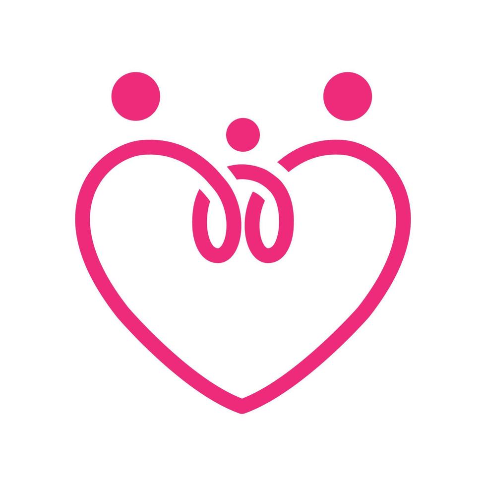 línea de amor o corazón con el icono del logotipo del día mundial de la familia vector diseño moderno