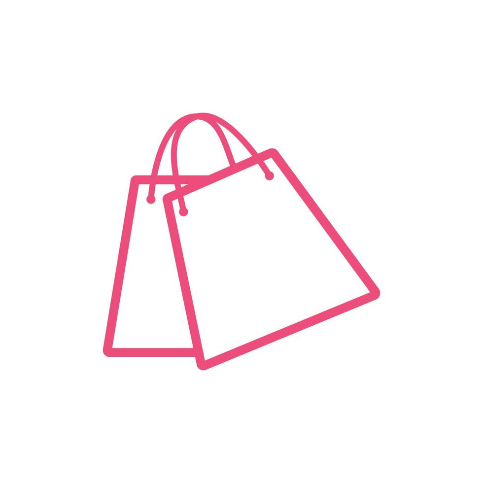 double shopping bags lines logo symbol vector icon graphic design illustration