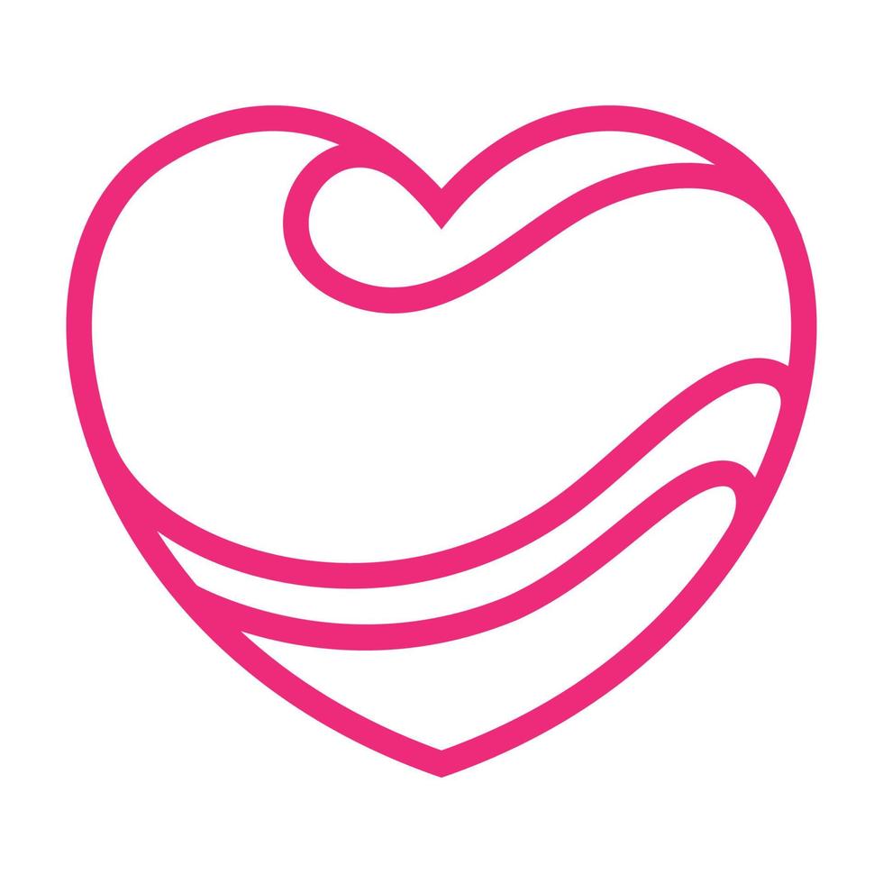 Líneas de amor con forma de onda logo símbolo vector icono ilustración diseño gráfico