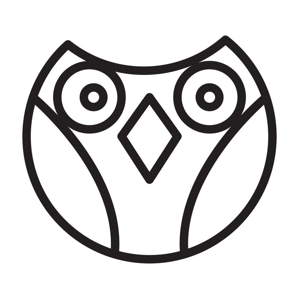 animal head bird owl lines cute logo symbol vector icon illustration graphic design