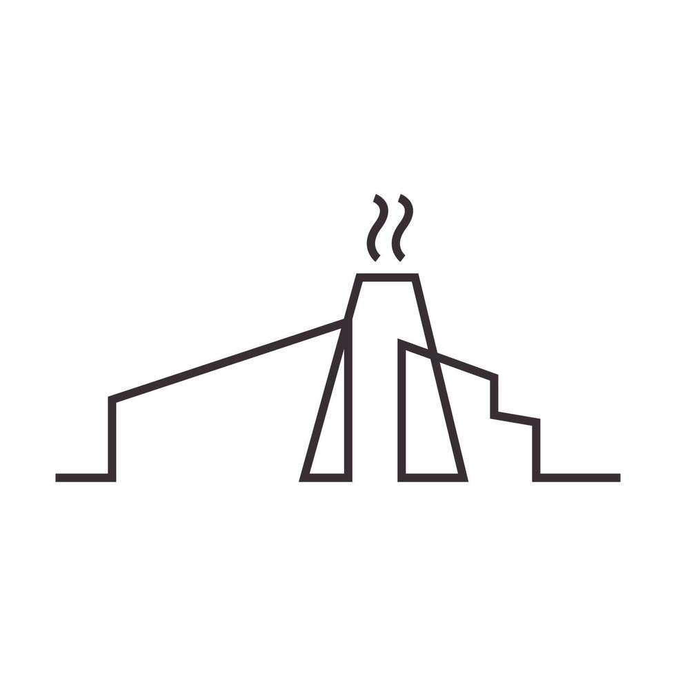 continuous lines building factories logo vector icon illustration design