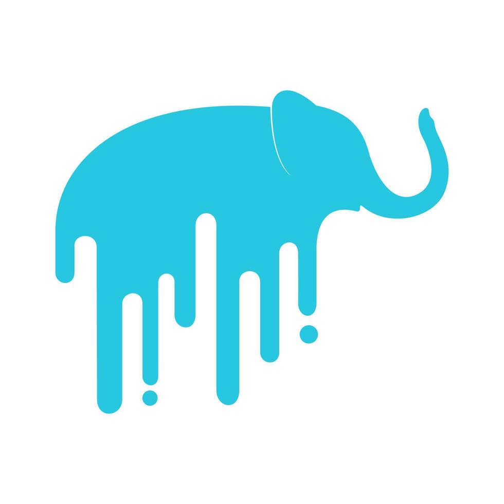 elephant melt technology logo design vector