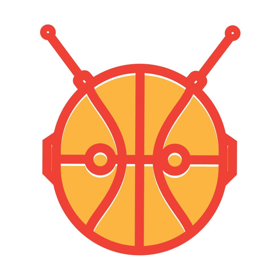 basket ball robot abstract logo vector