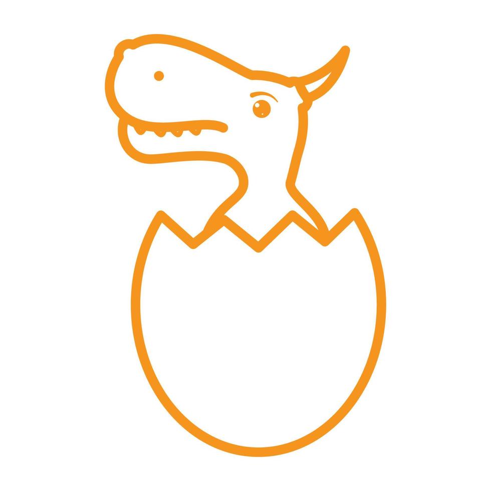 líneas dinosaurio bebé huevo logo logo símbolo vector icono ilustración diseño gráfico