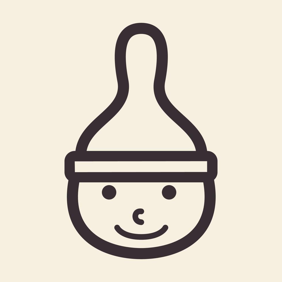 baby pacifier lines cute logo design vector icon symbol illustration