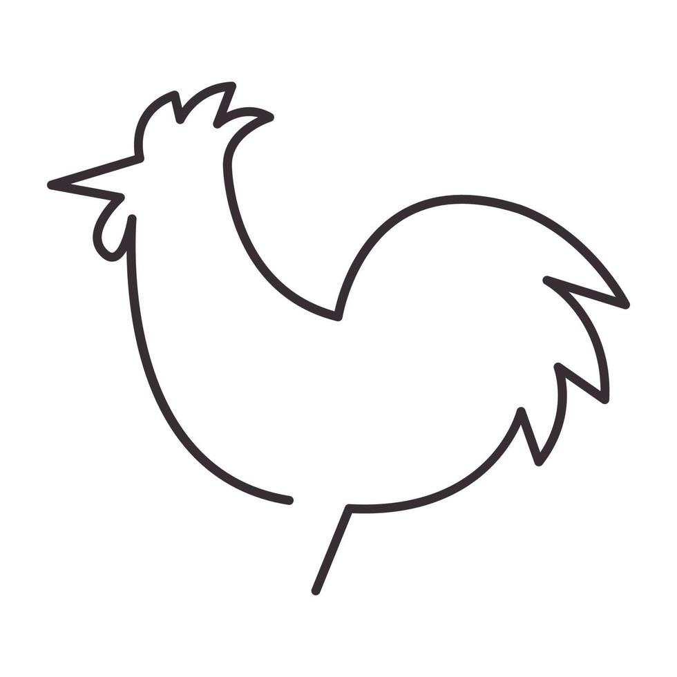 continuous lines chicken rooster logo vector icon illustration design