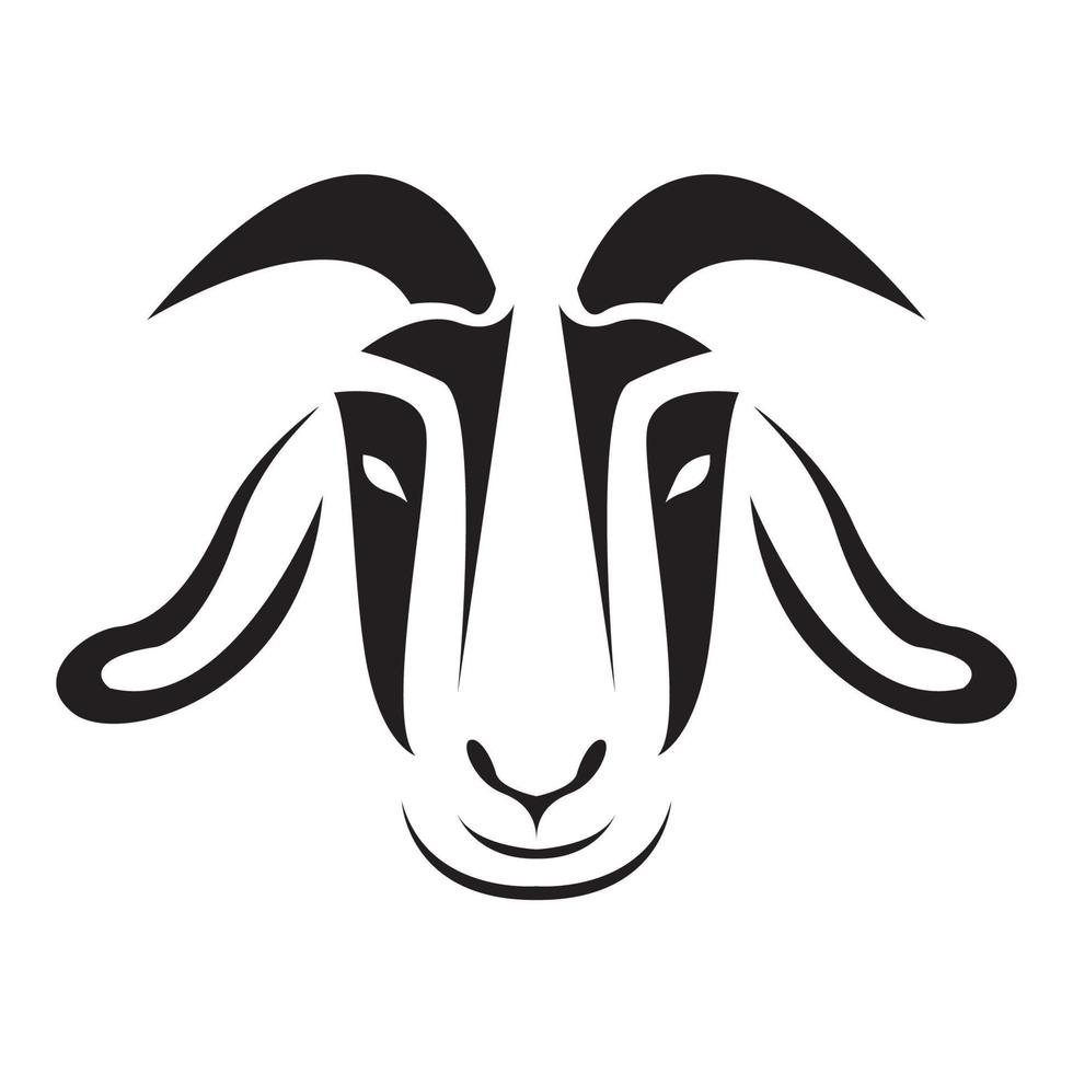 modern shape head goat logo vector icon illustration design
