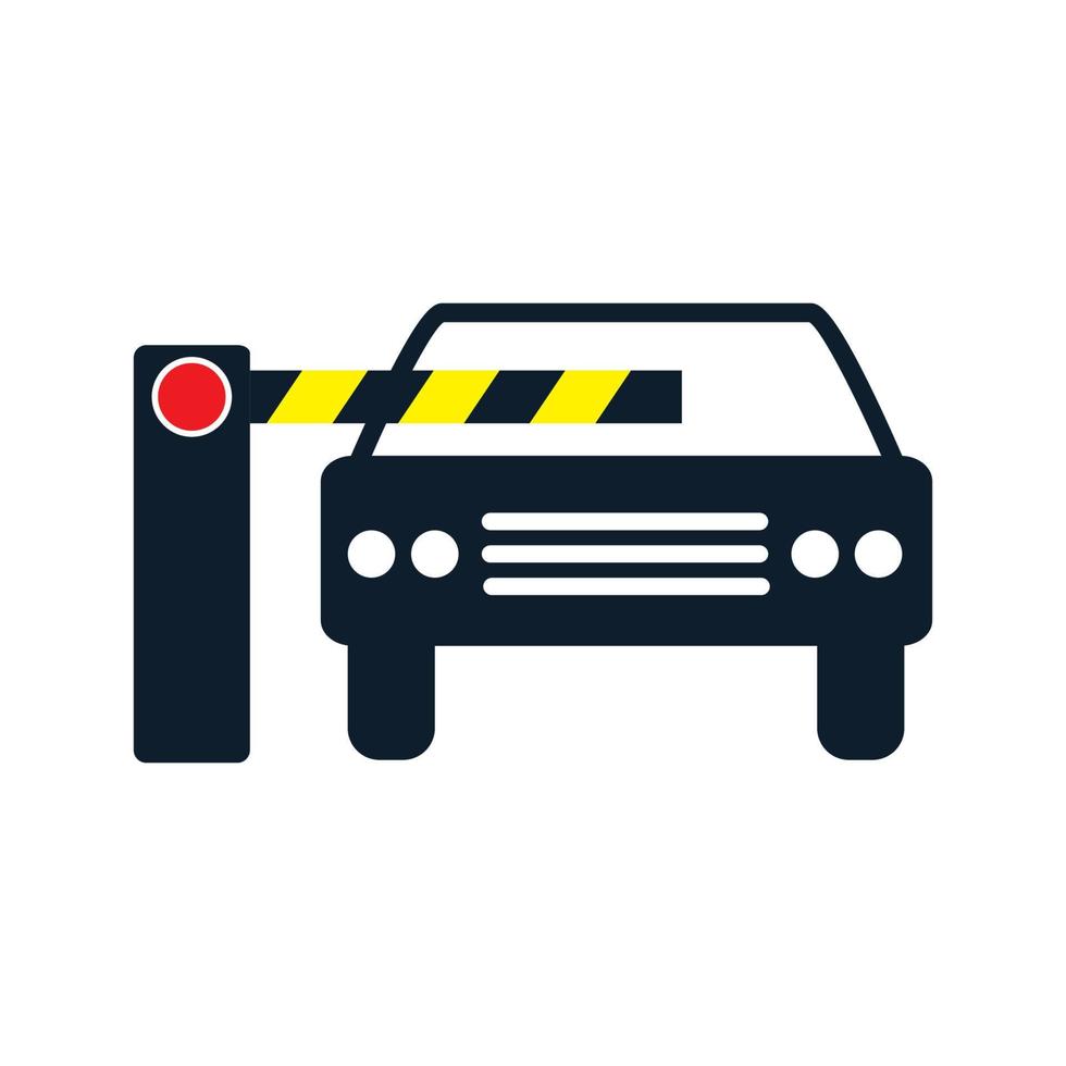 Ilustración de icono de vector de logotipo de estacionamiento de comprobación de coche de transporte automotriz