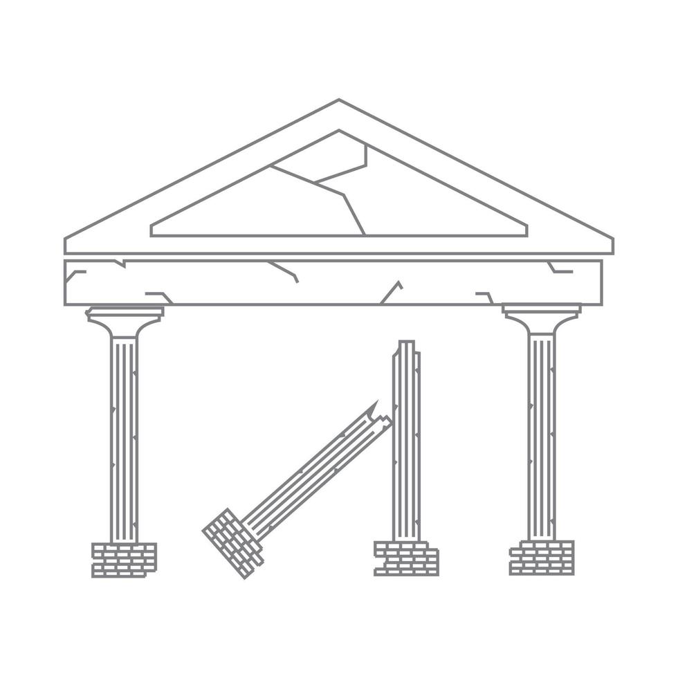 monumento ruinas logo vector icono ilustración diseño