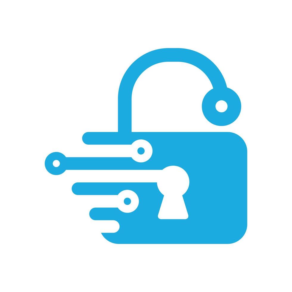 padlock with speed tech logo symbol icon vector graphic design illustration idea creative