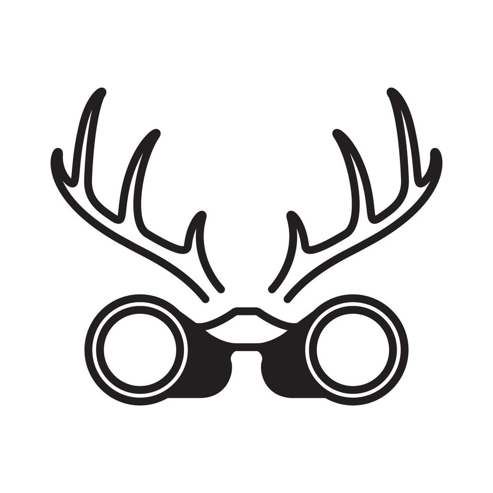 binoculars with horn hunt logo design vector icon symbol illustration
