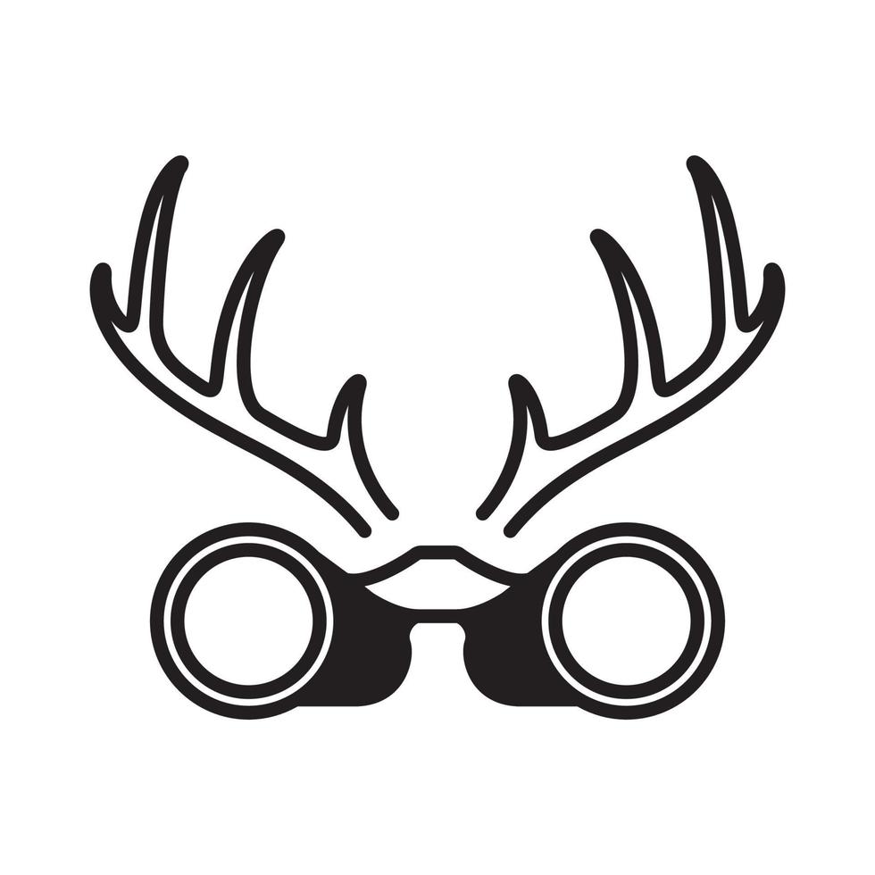 binoculars with horn hunt logo design vector icon symbol illustration