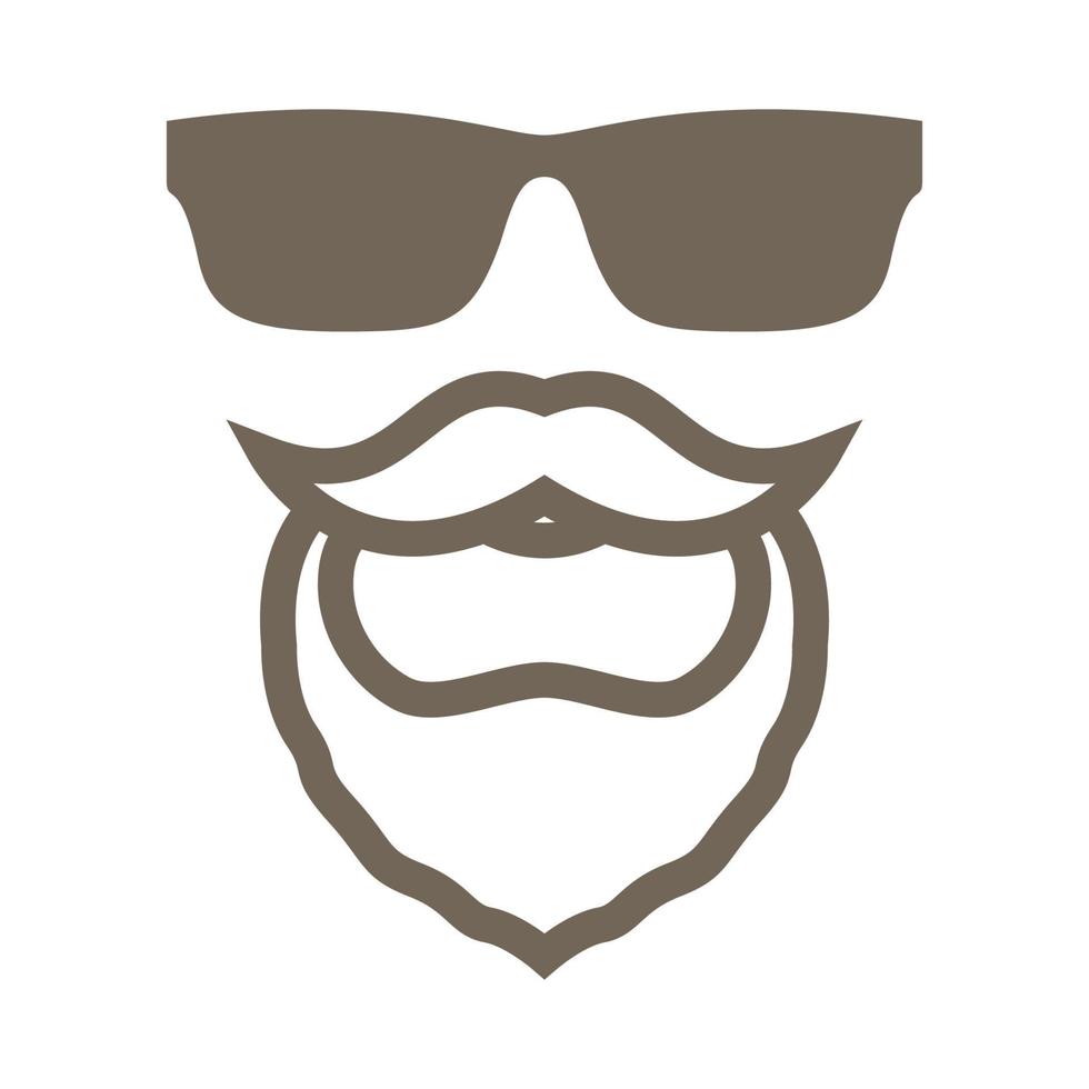 cabeza vintage hombre fresco con gafas de sol barba logo vector icono ilustración diseño