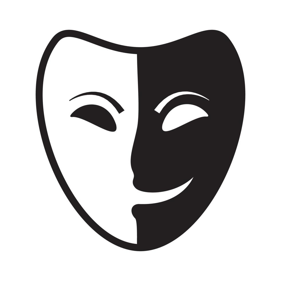 máscara cara oscura teatro logotipo símbolo vector icono ilustración diseño