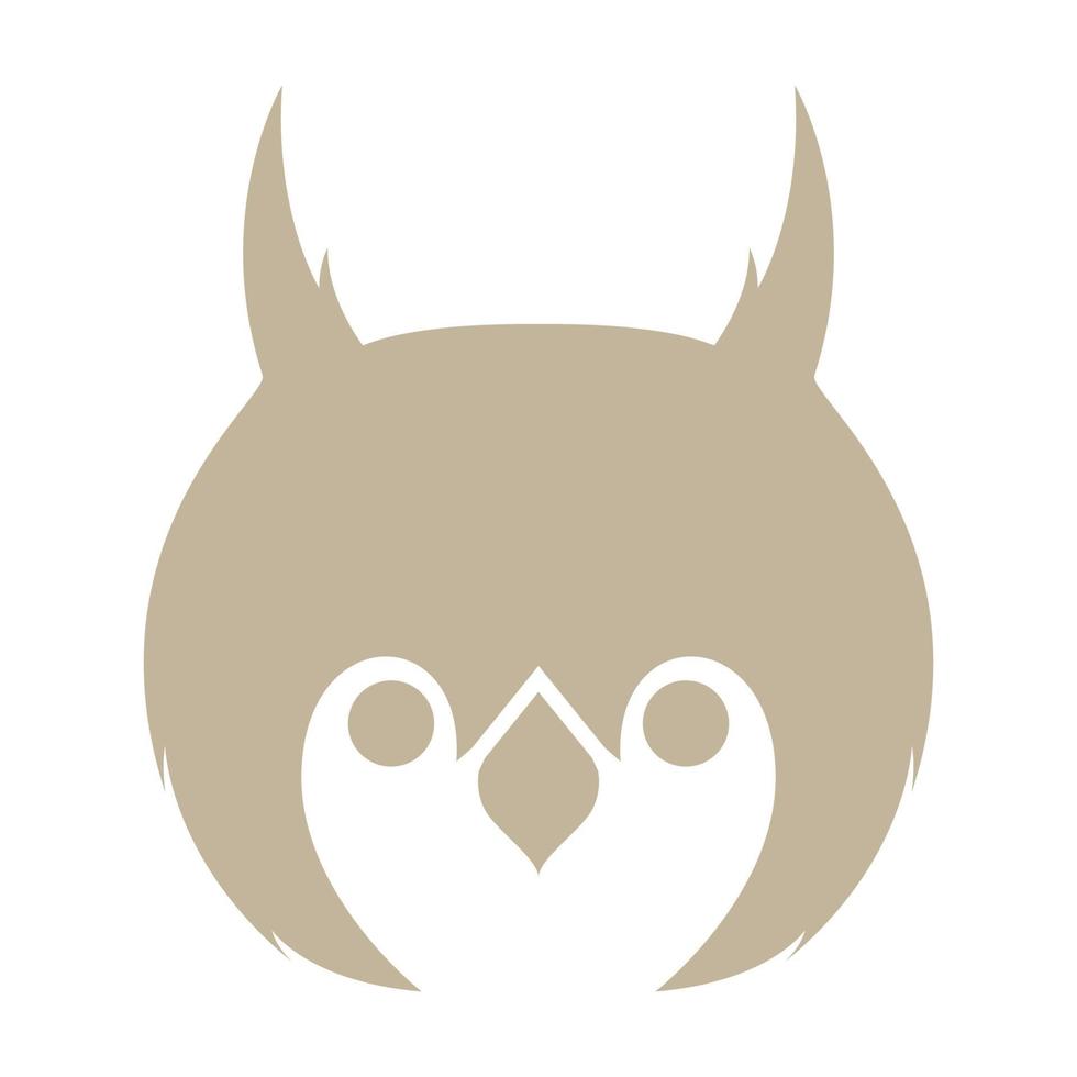 diseño lindo del ejemplo del icono del vector del logotipo del pequeño búho de la cabeza