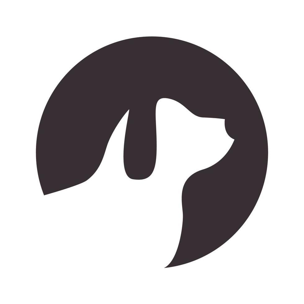 cabeza de perro en círculo negro logotipo símbolo icono vector gráfico diseño ilustración