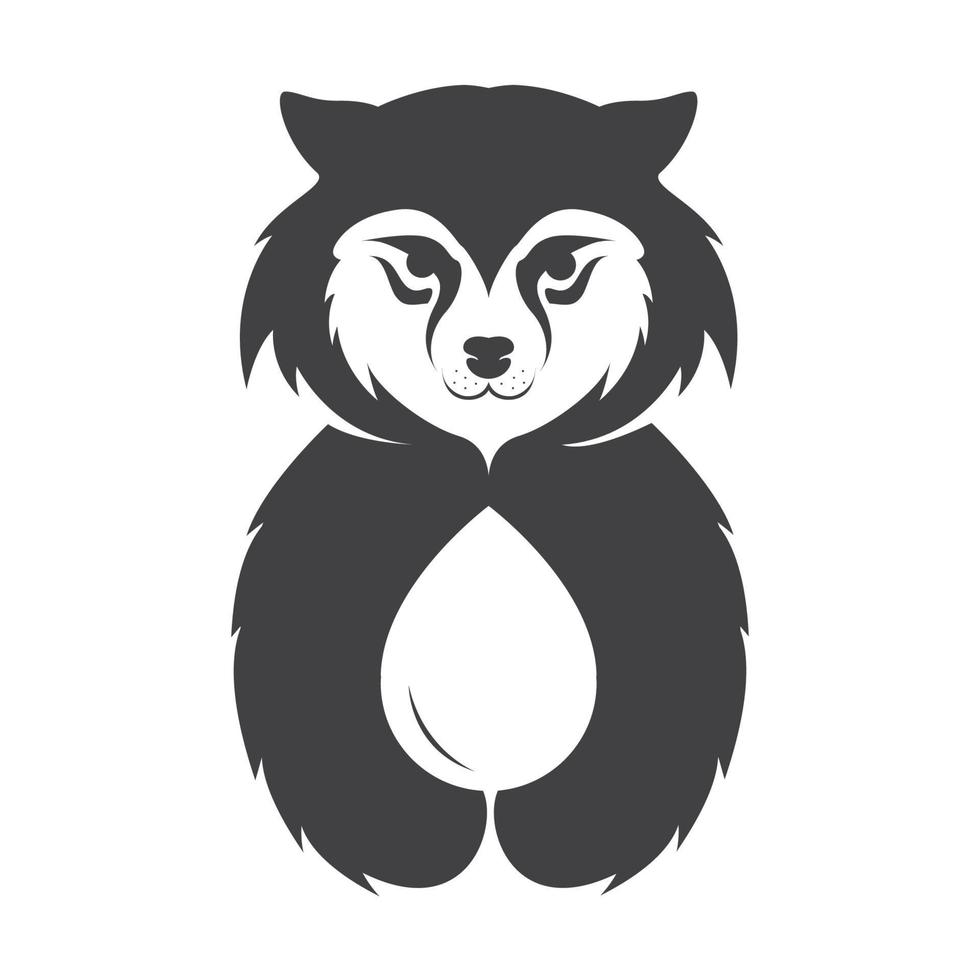 lindo animal lobo con gota de agua logotipo símbolo icono vector gráfico diseño ilustración