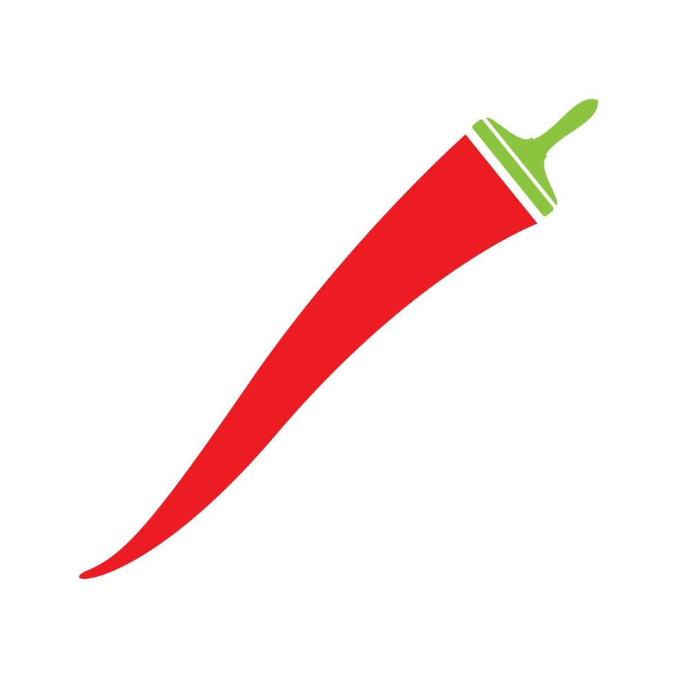 paint brush with chili logo vector icon illustration design
