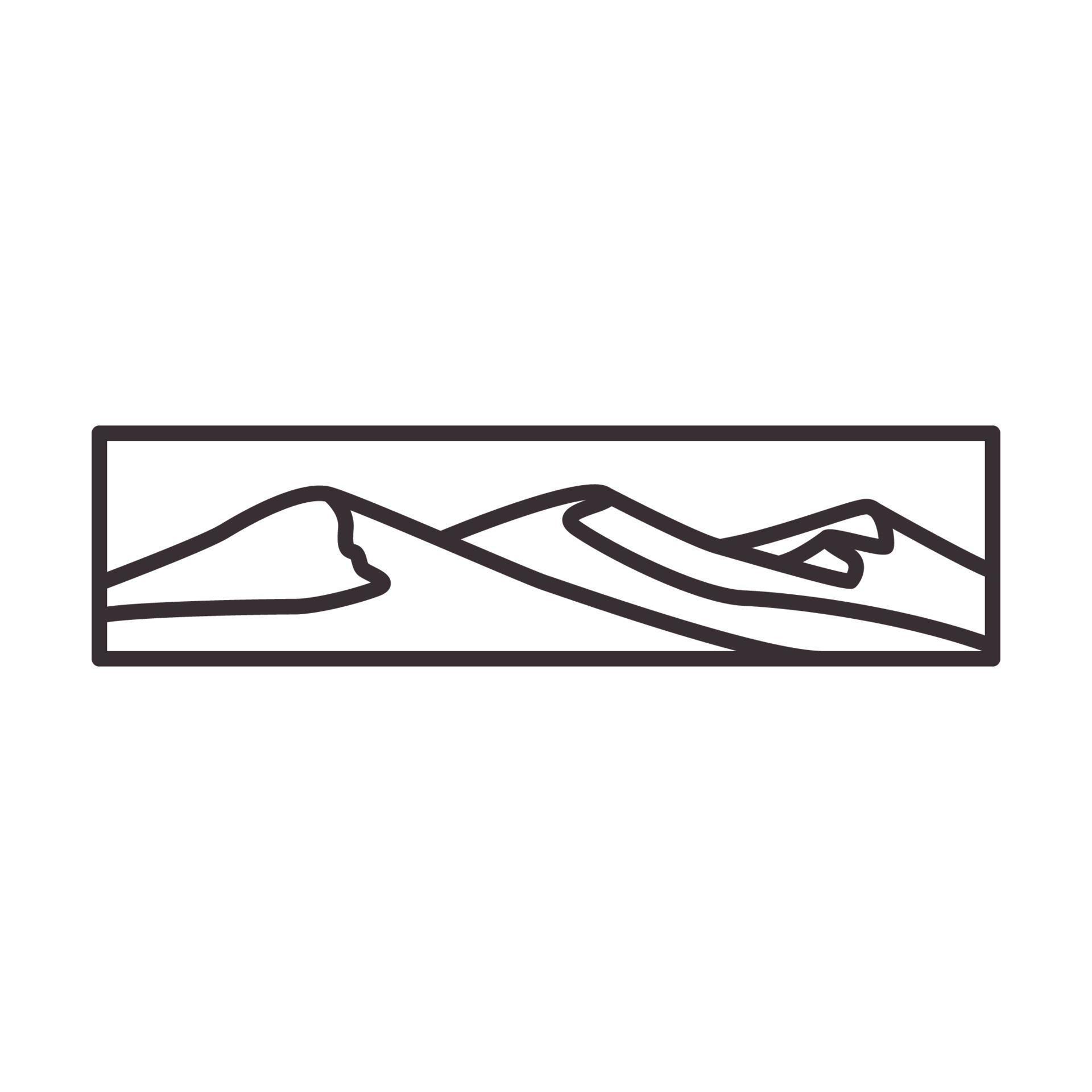 líneas cuadradas con el logotipo de la montaña del desierto ilustración del diseño del icono del símbolo vectorial vector