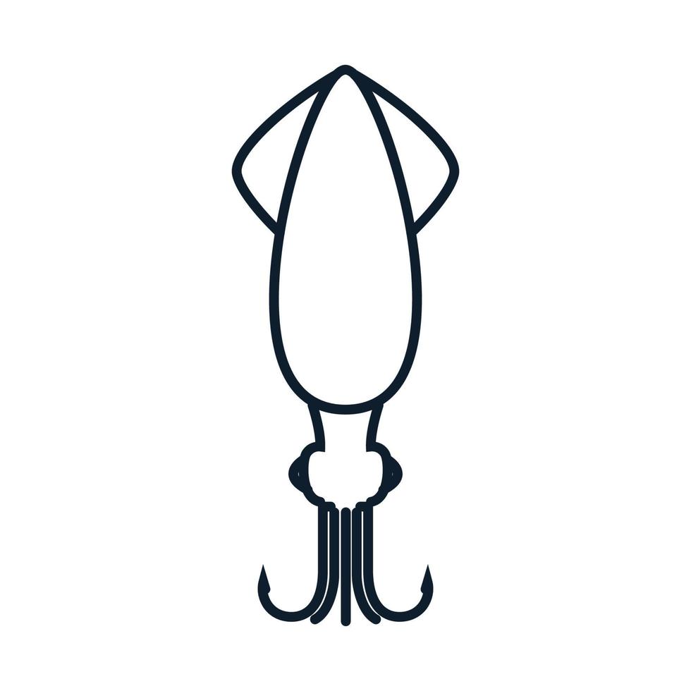 pulpo con líneas de gancho logo vector ilustración diseño