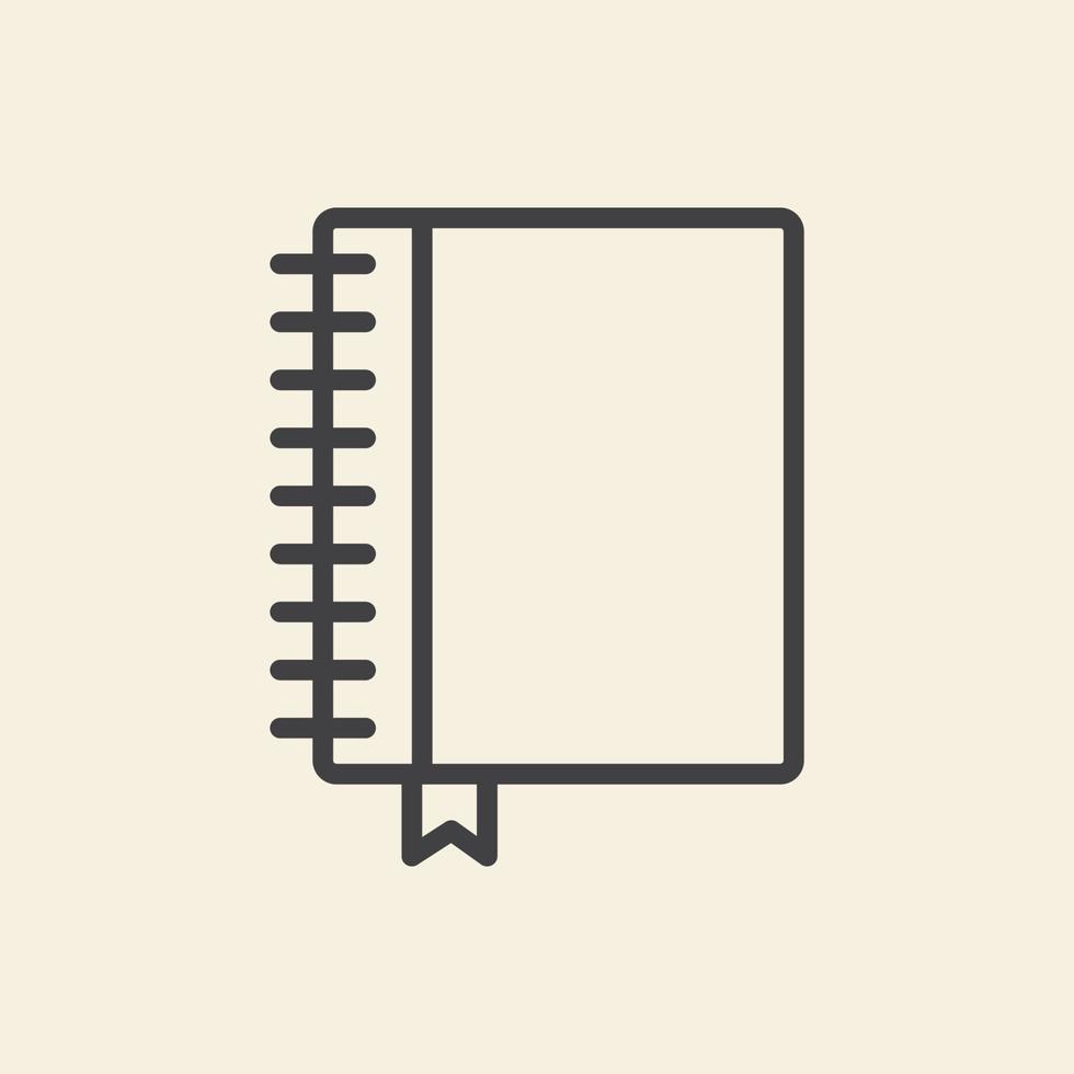 note pad book modern simple line logo vector icon symbol graphic design illustration