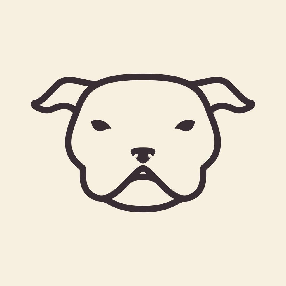 head face bull dog line hipster logo symbol icon vector graphic design illustration idea creative