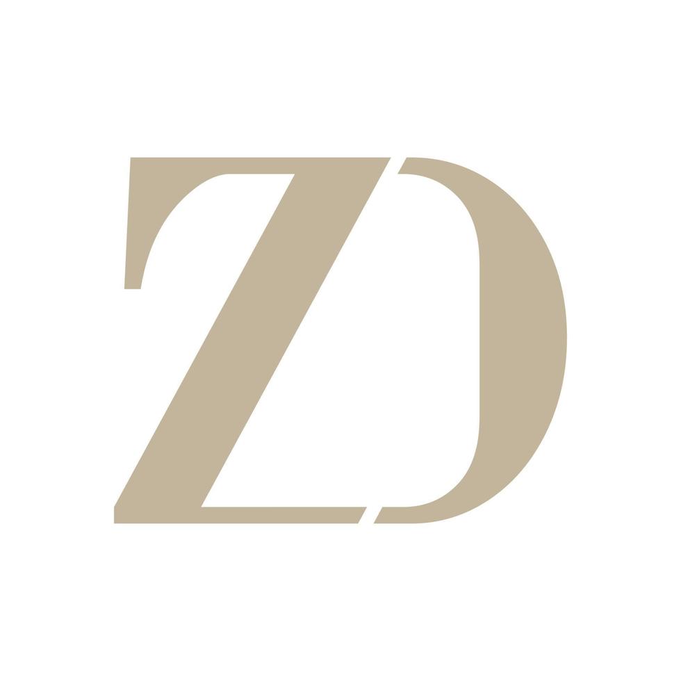 letra zd lujo logotipo símbolo icono vector gráfico diseño ilustración idea creativa