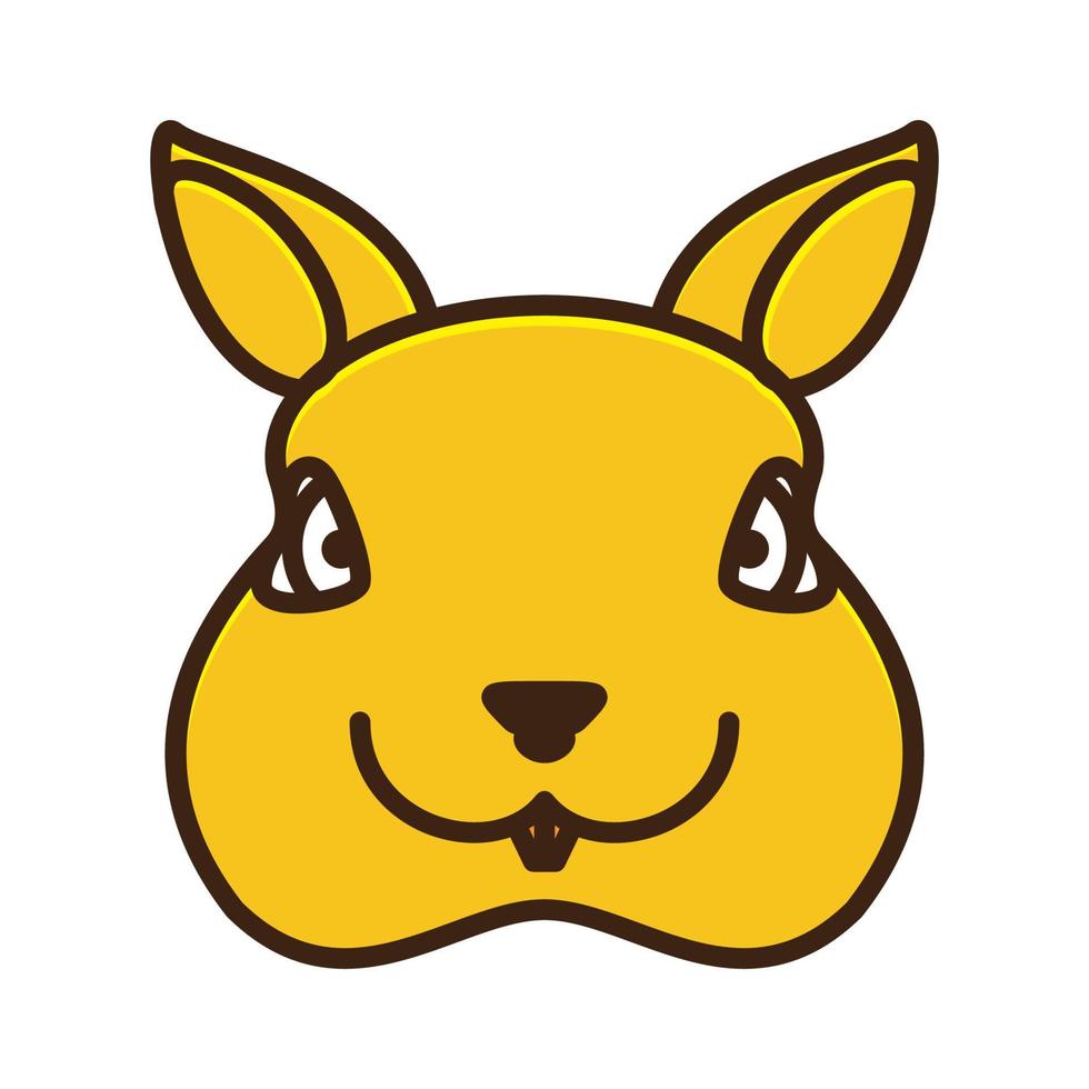 colorido animal mascotas cabeza conejo sonrisa logotipo símbolo vector icono ilustración diseño
