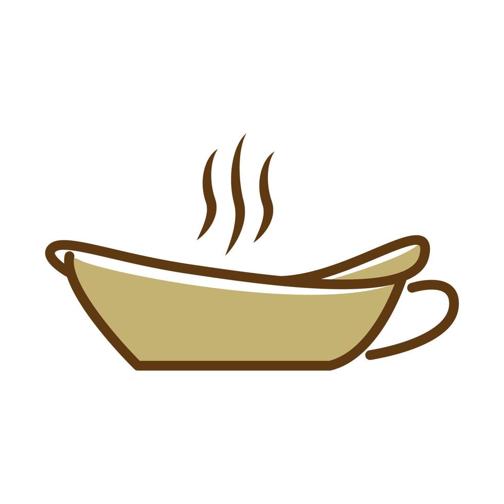 bebida de café con diseño de ilustración de icono de vector de logotipo moderno de baño