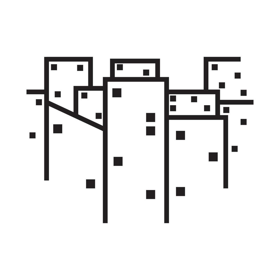 ciudad simple edificio moderno logo vector símbolo icono diseño ilustración
