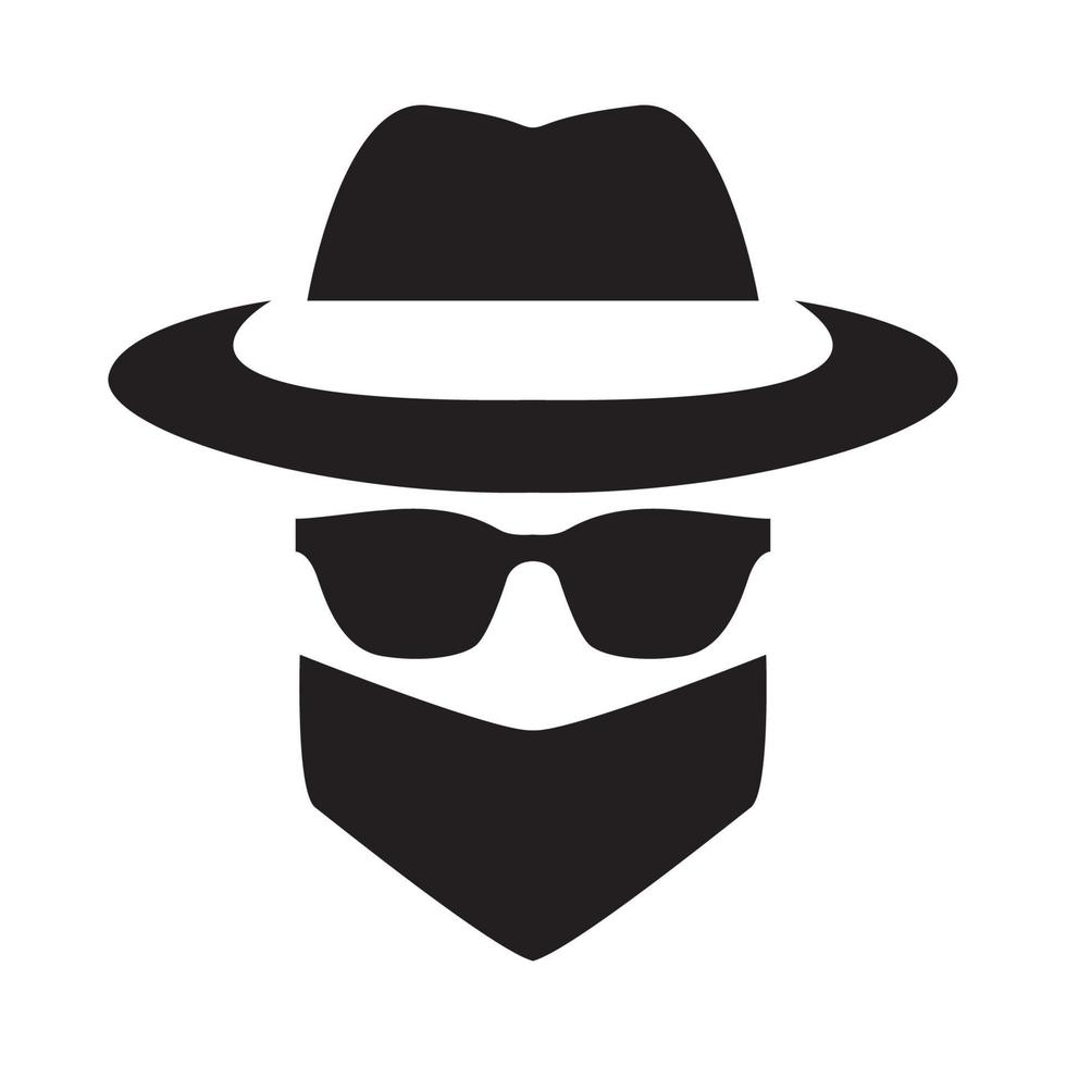cool man head with hat and mask logo symbol icon vector graphic design illustration