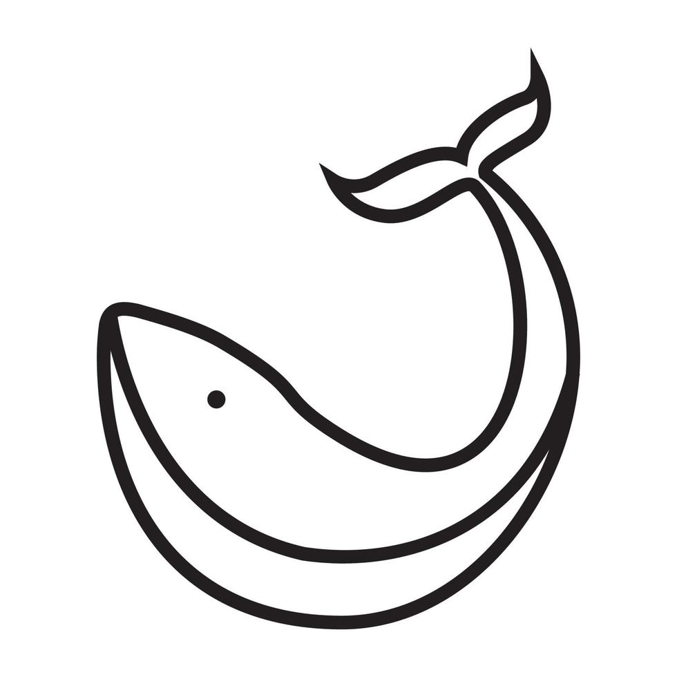 orca whale simple lines logo vector symbol icon design graphic illustration